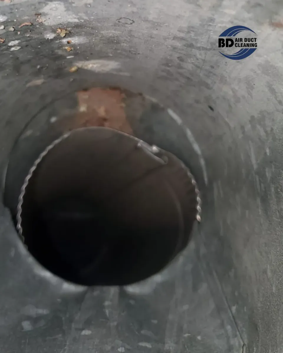 Interior view of an air duct during ductwork inspection
