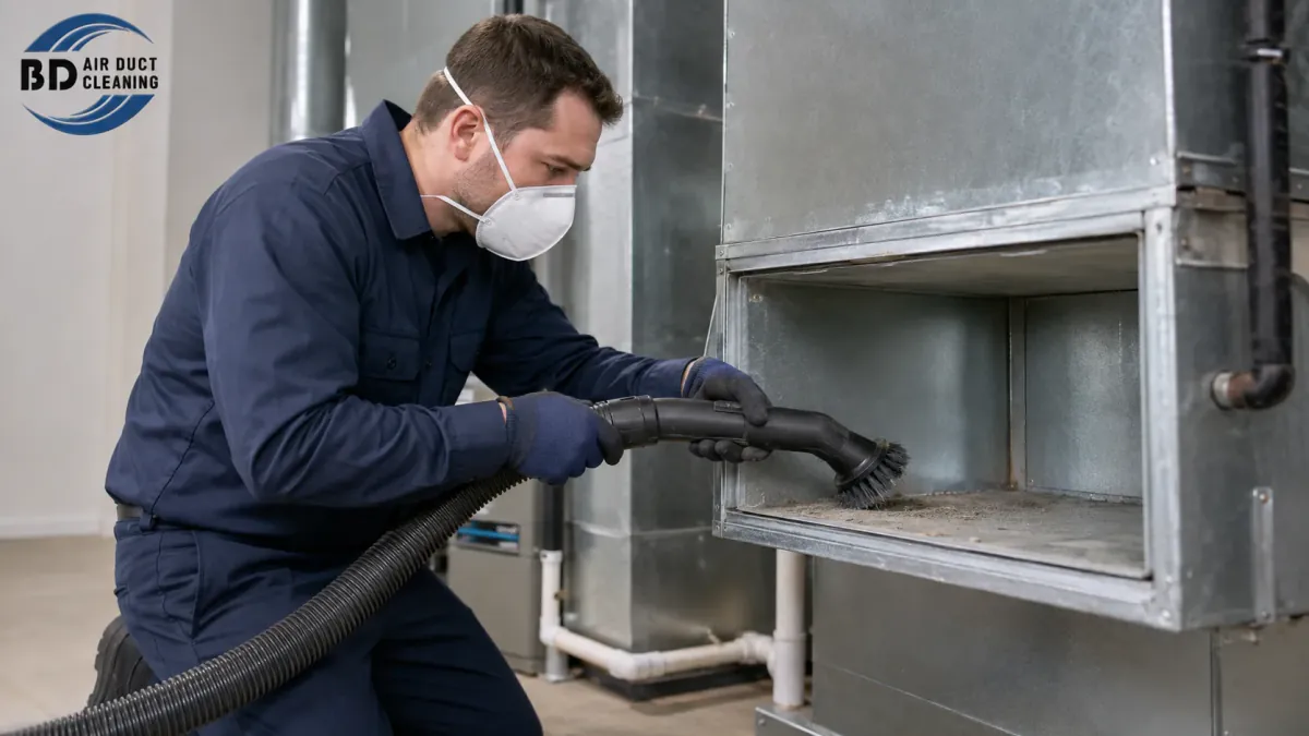 Cleaning an HVAC system before sanitization in Toronto by Believer Duct Cleaning