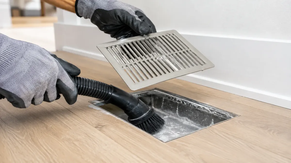 Removing drywall dust from a new home vent register and grille